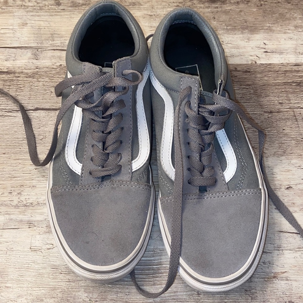 Cool Grey Vans W/ Suede Toe